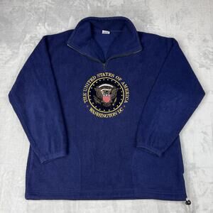 Vintage USA Made Half Zip Fleece United States of America Washington DC Size L